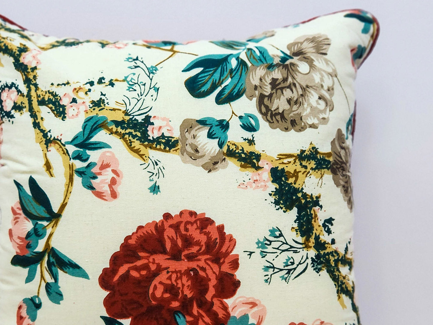 Red Floral Charm cushion Cover
