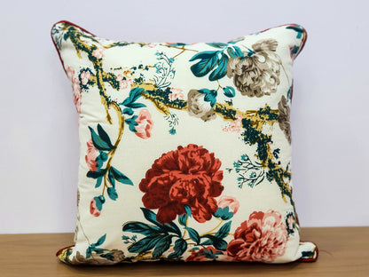 Red Floral Charm cushion Cover