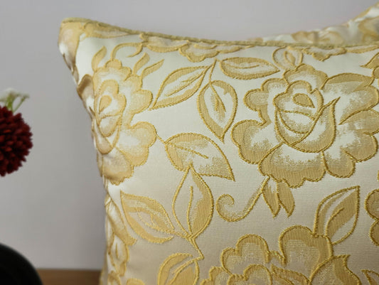 Rose Bloom Ivory Cushion Cover
