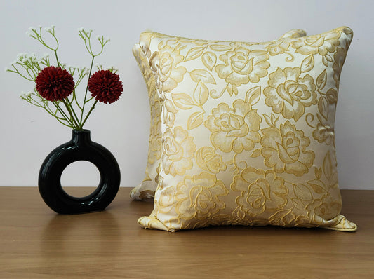 Rose Bloom Ivory Cushion Cover