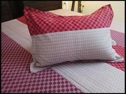Dhara - Maroon Red Striped Bedsheet