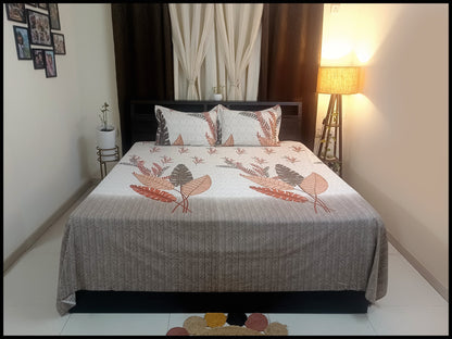 Ira - Brown Designer Bedsheet