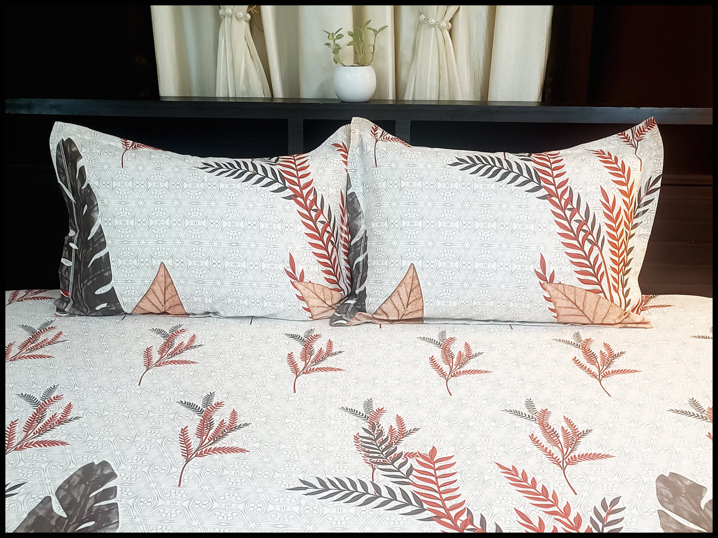 Ira - Brown Designer Bedsheet