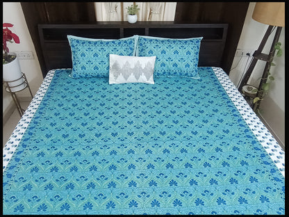 Meena - Blue Ethnic Bed Sheet