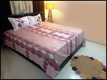 Naaz Pink Designer Bed Sheet