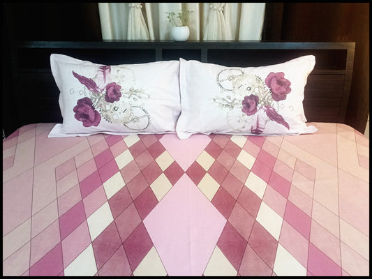 Naaz Pink Designer Bed Sheet