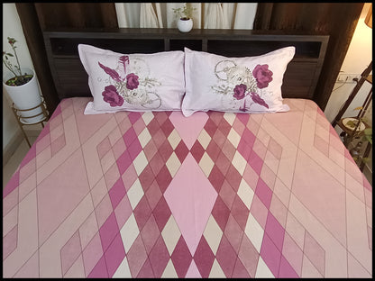 Naaz Pink Designer Bed Sheet