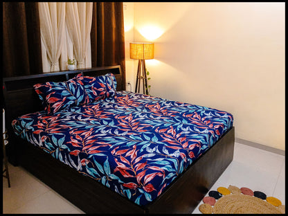 Neelima - Blue & Red Bedsheet
