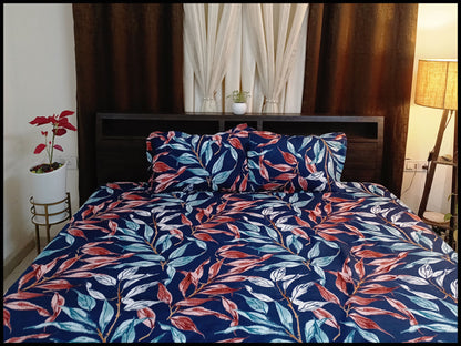 Neelima - Blue & Red Bedsheet