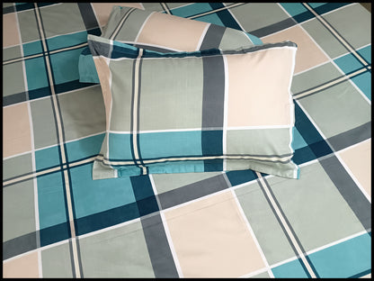 Nimisha - Blue Plaid Checks Bedsheet