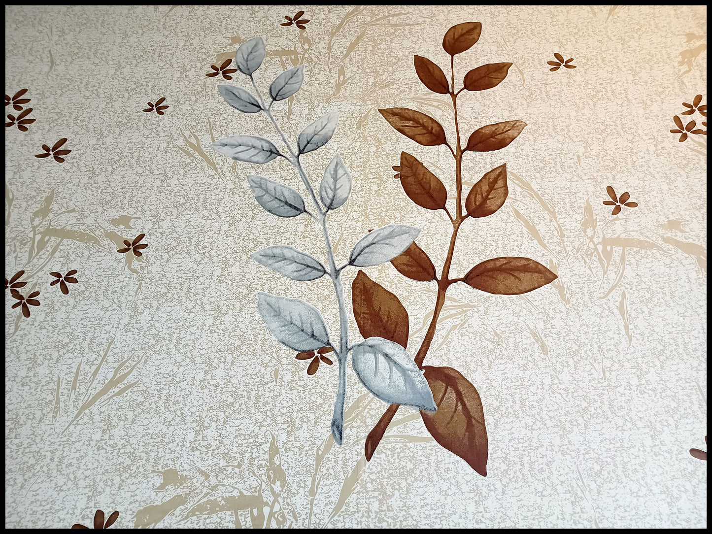 Pallavi - Designer Brown Leaf Pattern Bed Sheet