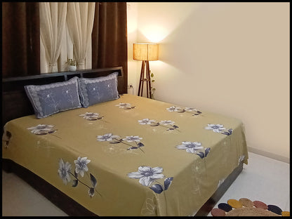 Paoli - Green Designer Floral Bedsheet