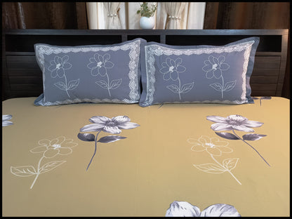 Paoli - Green Designer Floral Bedsheet