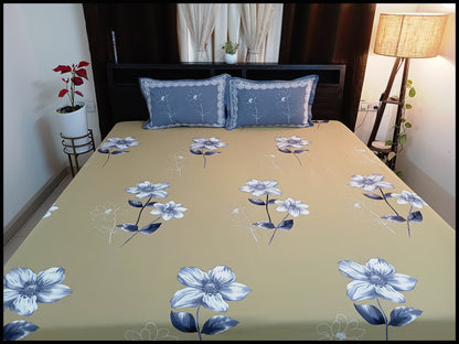 Paoli - Green Designer Floral Bedsheet