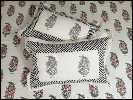 Sanna - White Elegant Floral Bedsheet