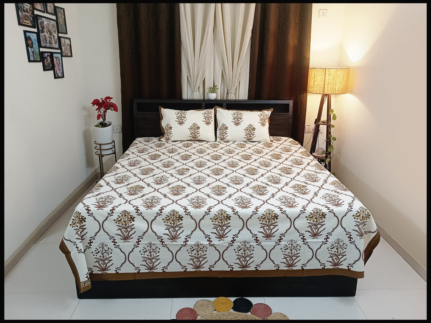 Sereesha - Brown  Mostif Pattern Bedsheet