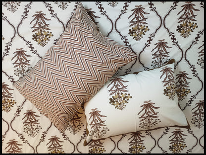 Sereesha - Brown  Mostif Pattern Bedsheet