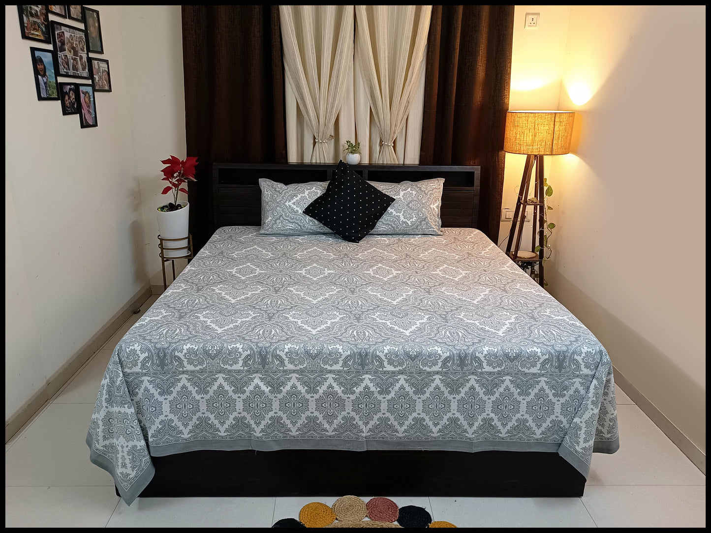 Shamli - Grey Ethnic Bedsheet