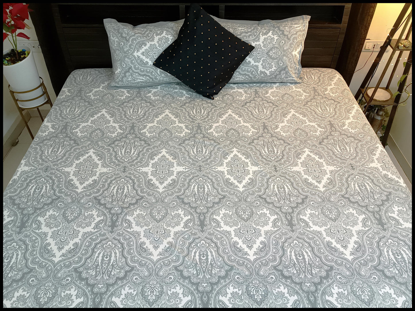 Shamli - Grey Ethnic Bedsheet