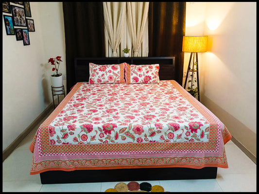 Sindoori - Red Floral Bedsheet