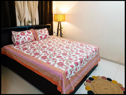 Sindoori - Red Floral Bedsheet