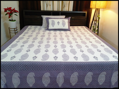 Vaijanti - Purple Paisley Design Bedsheet