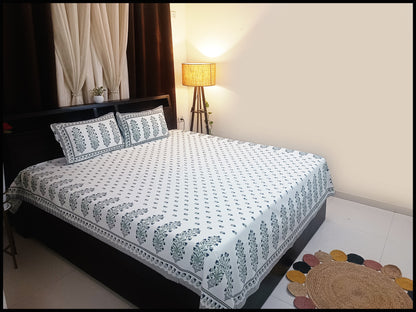 Ziya - White Ethnic Bedsheet