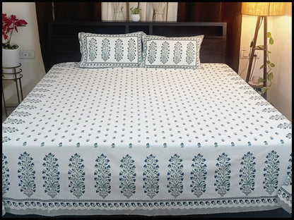 Ziya - White Ethnic Bedsheet
