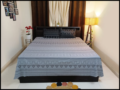 Zina - Grey Designer Bedsheet