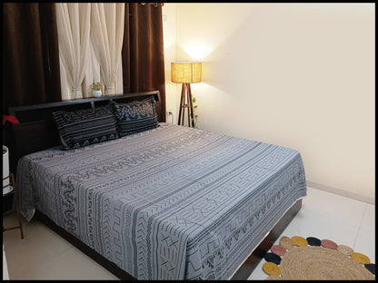 Zina - Grey Designer Bedsheet