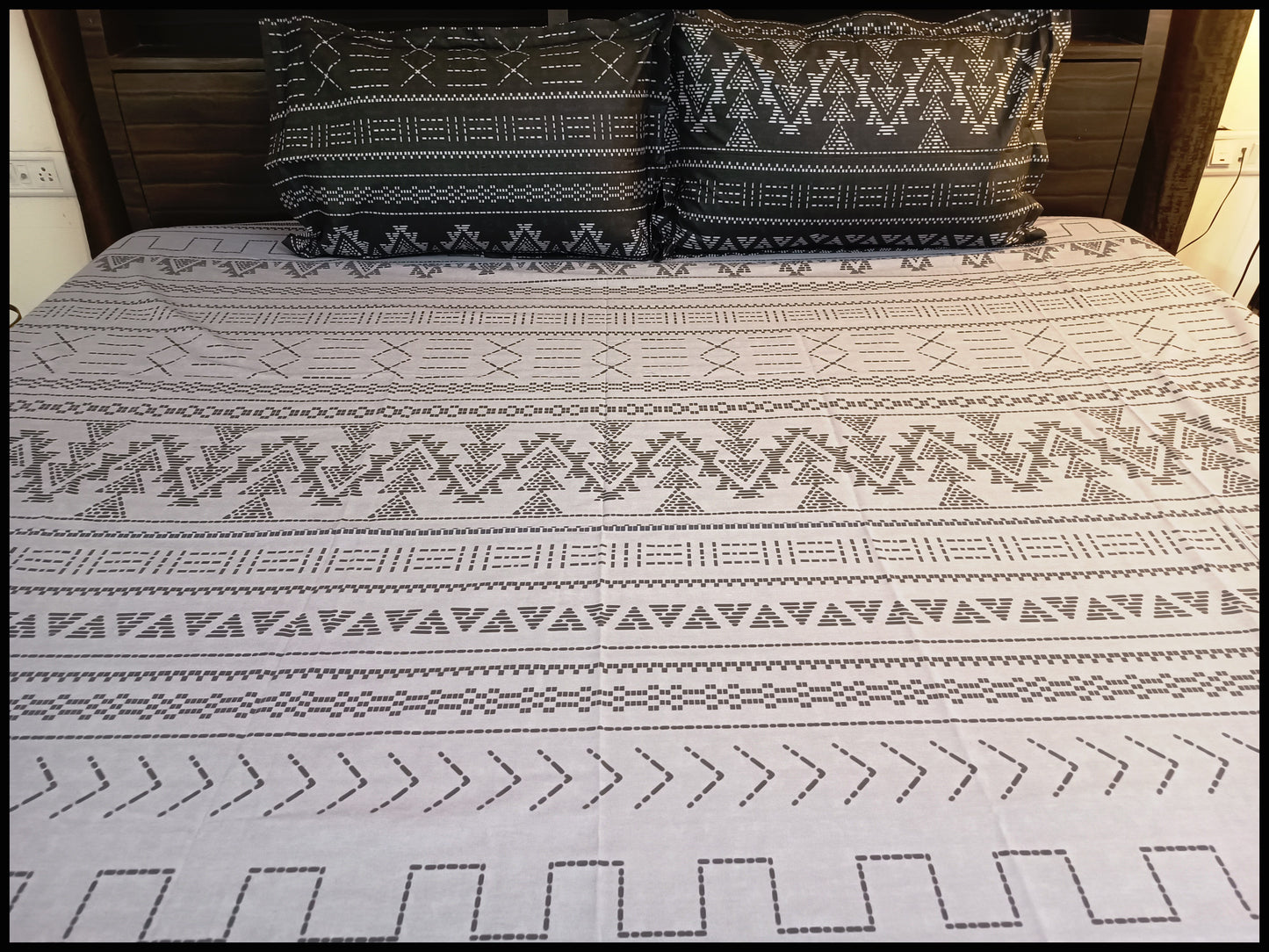 Zina - Grey Designer Bedsheet