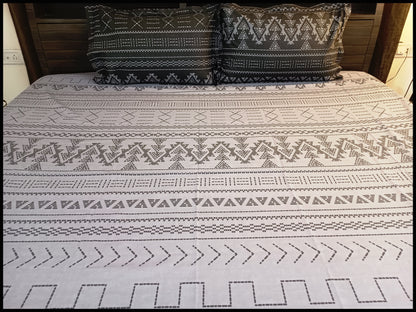 Zina - Grey Designer Bedsheet